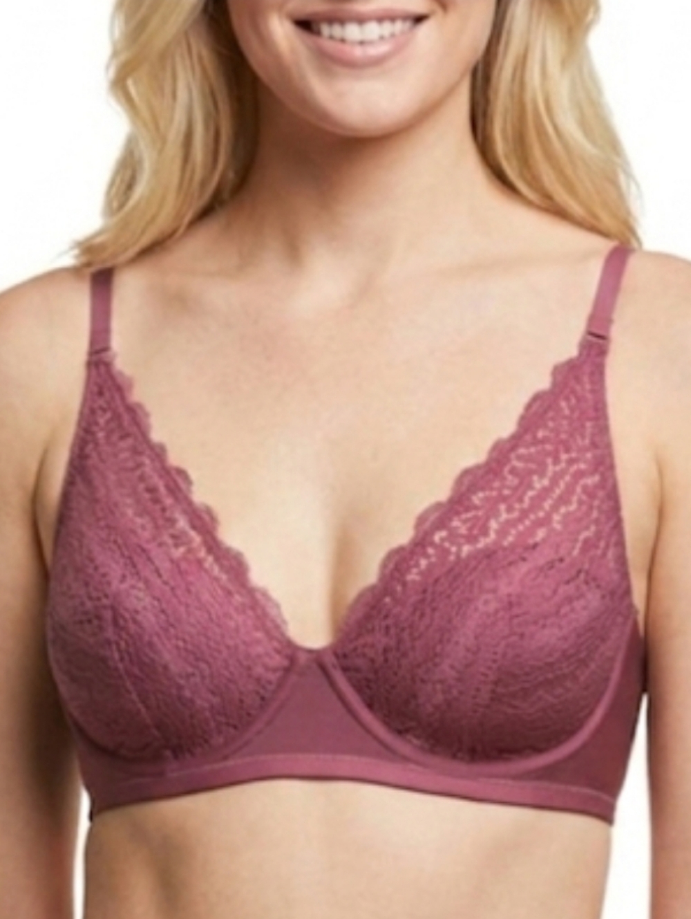 Maidenform Comfort Crush S/ 32C, 34 B,C Wine Lace Bra New